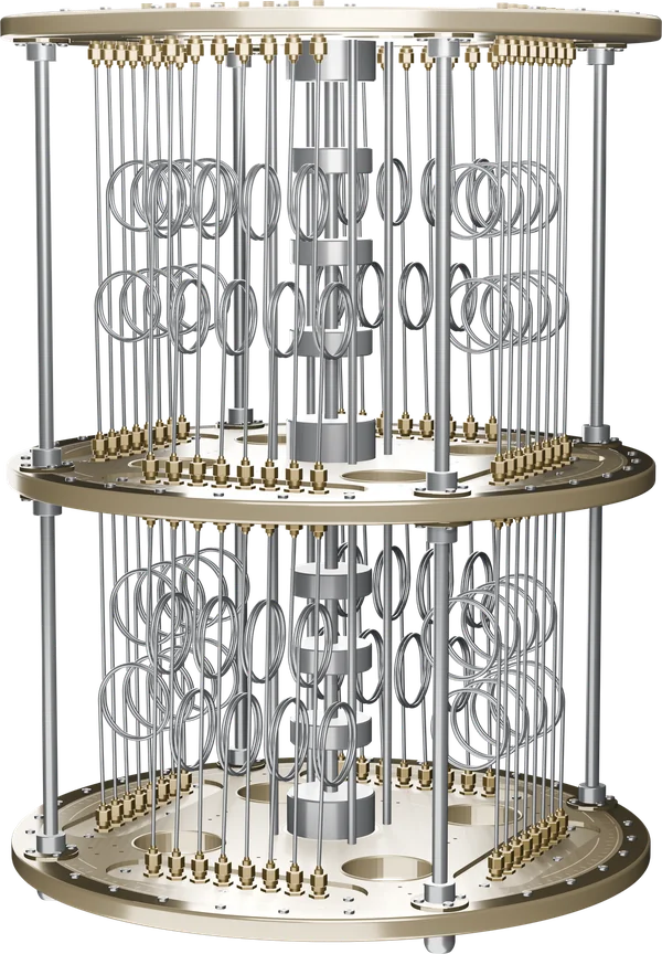 Cryostat with conventional 1:1 coaxial wiring